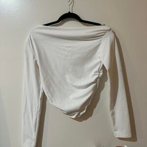 Women's White Crop-top